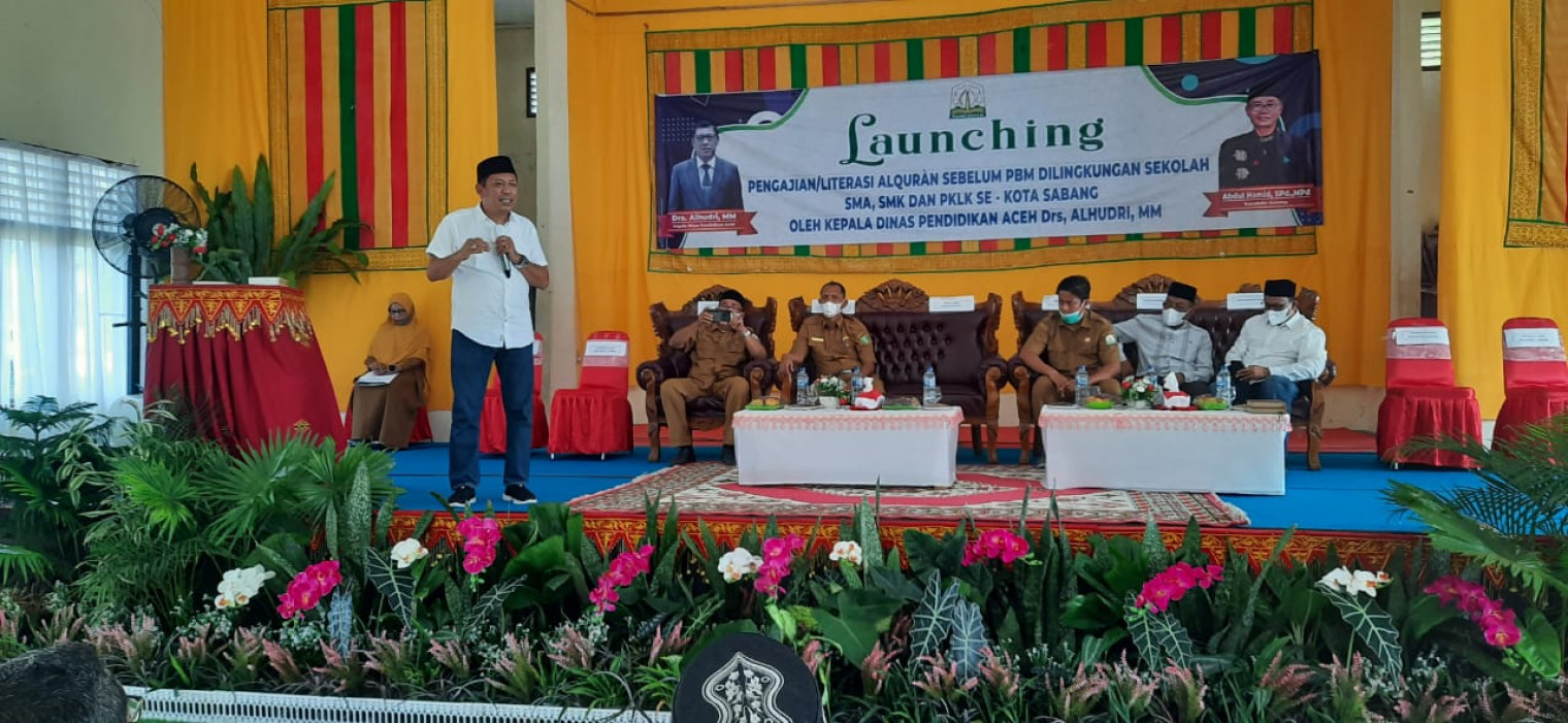 Kadisdik Aceh Launching Gerakan Zikir dan Mengaji Sebelum Belajar