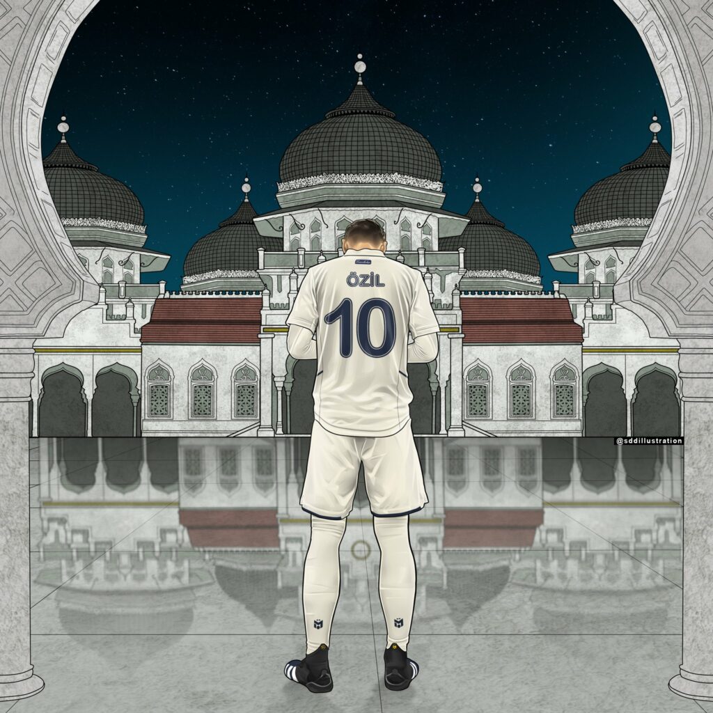 Mesut Ozil Ucapkan Selamat HUT RI Pakai Foto Latar Masjid Raya Baiturrahman Banda Aceh