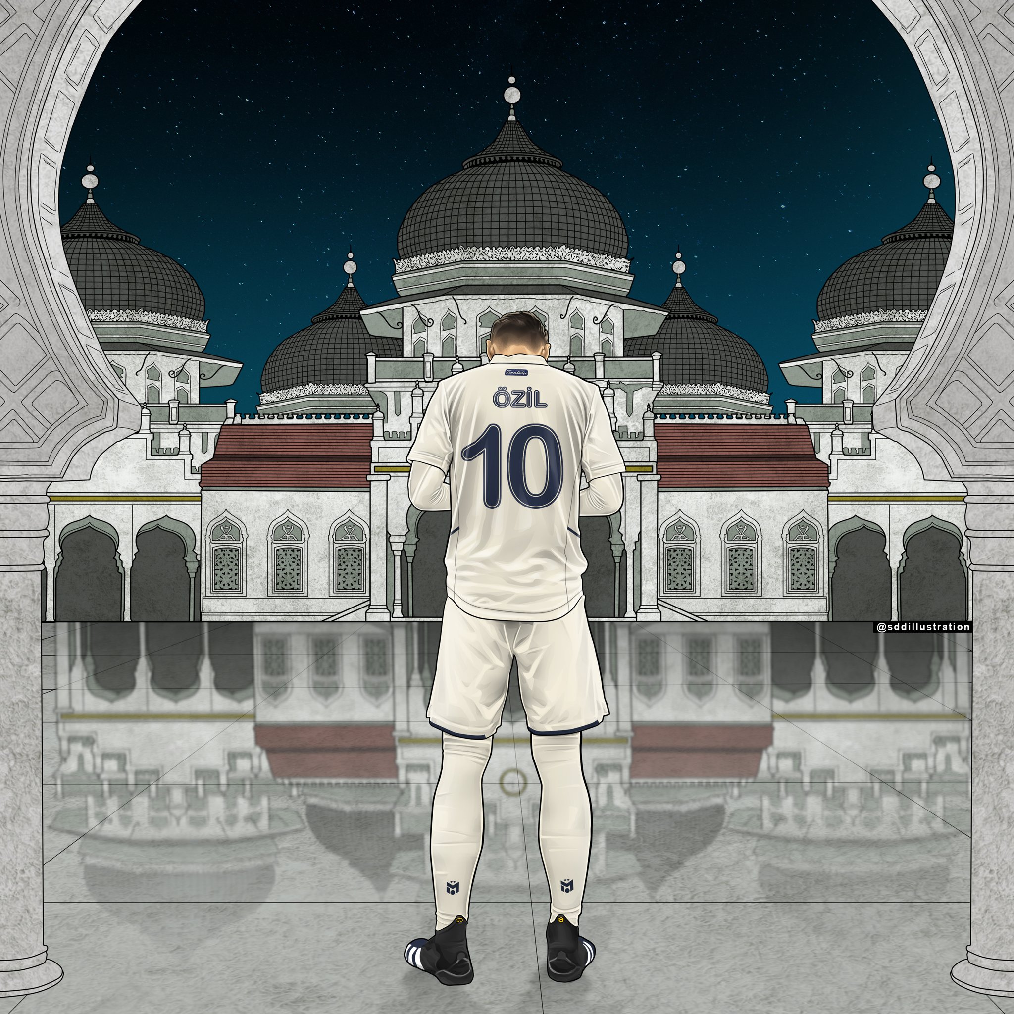 Mesut Ozil Ucapkan Selamat HUT RI Pakai Foto Latar Masjid Raya Baiturrahman Banda Aceh