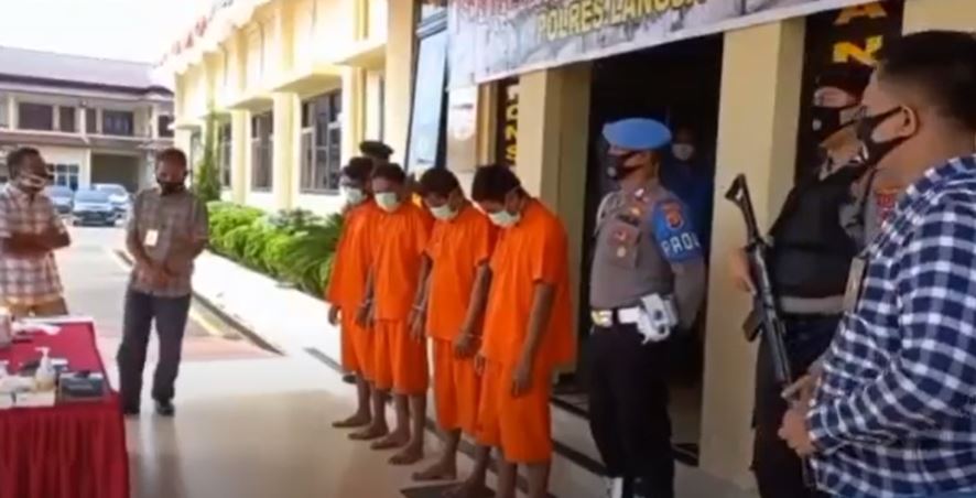 Polres Langsa “Beureukah” Empat Pengedar Narkotika Jenis Sabu