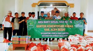 Jelang Peringatan HAB Ke 76 ASN Kemenag Aceh Besar Sapa Warga Lamkubu