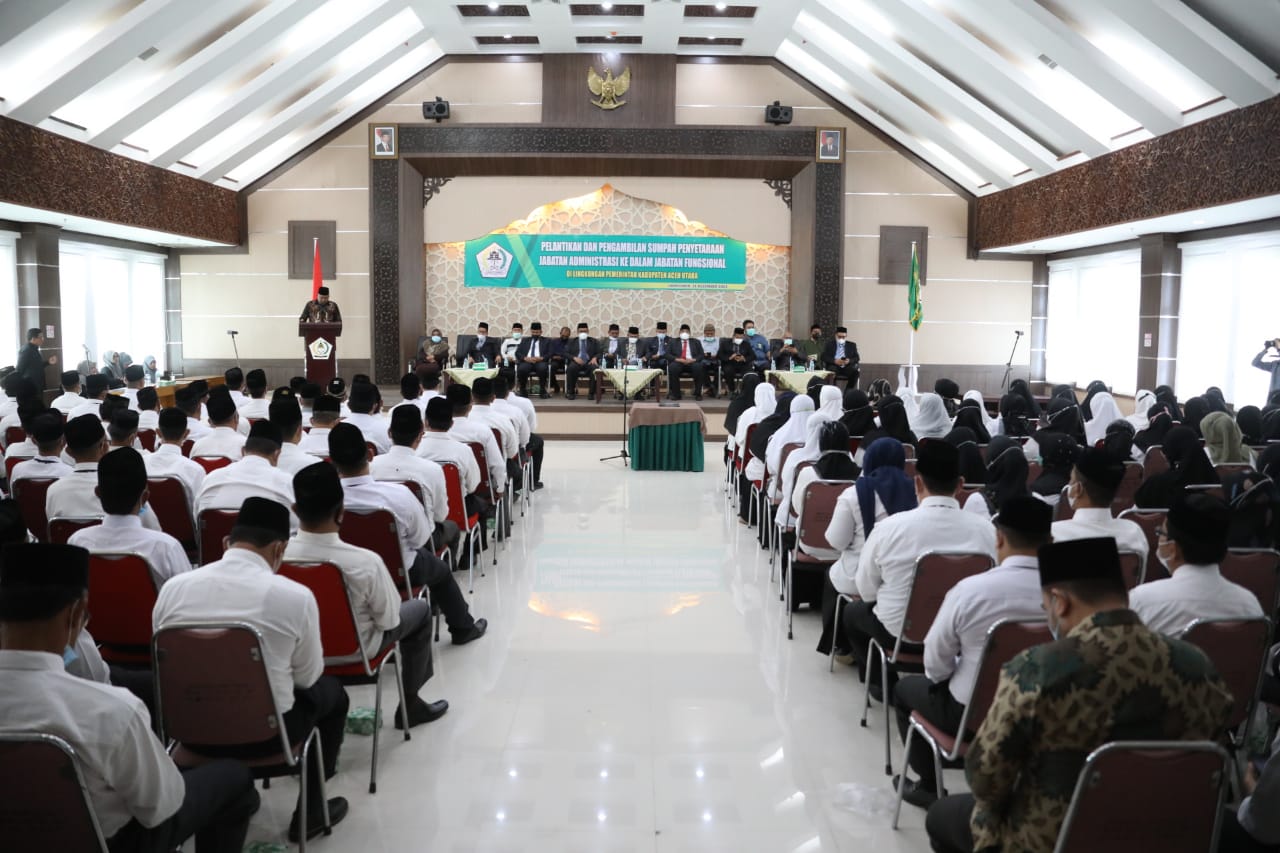Pemkab Aceh Utara Lantik 222 Pejabat Eselon IV menjadi Pejabat Fungsional