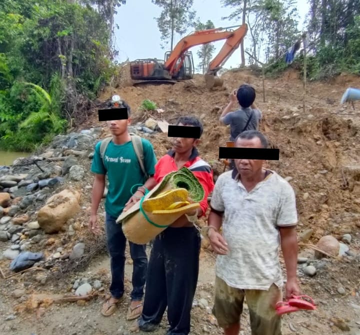 Polisi Tangkap Tiga Penambang Emas Ilegal di Nagan Raya