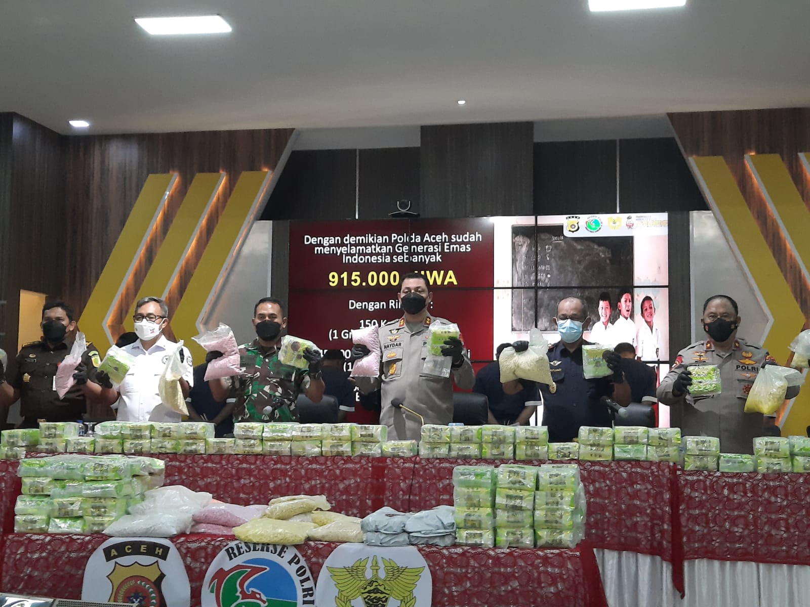 Polda Aceh Kembali Gagalkan Penyelundupan Ratusan Kilogram Narkotika
