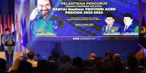 Hadiri Pelantikan DPW Nasdem Aceh, Gubernur Nova Sebut Parpol Berperan Tumbuhkan Ekonomi Aceh