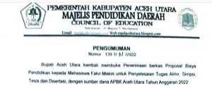 Pemkab Aceh Utara Buka Pendaftaran Proposal Beasiswa, Catat Syaratnya