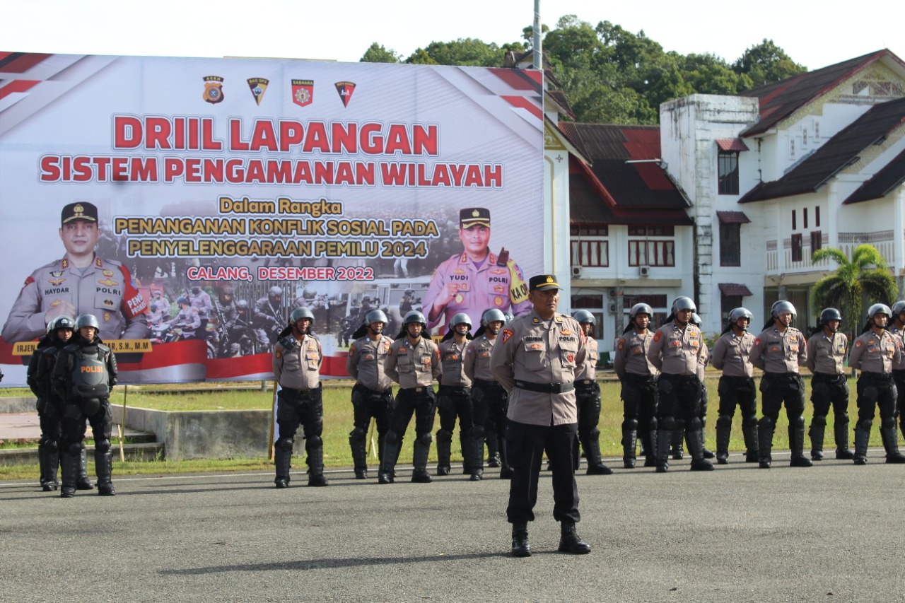 Kapolres Aceh Jaya Gelar Simulasi Pengamanan Pemilu 2024