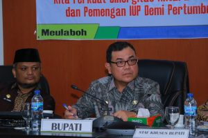 Pj Bupati Aceh Barat Terima Audiensi Pemegang IUP Aceh Barat