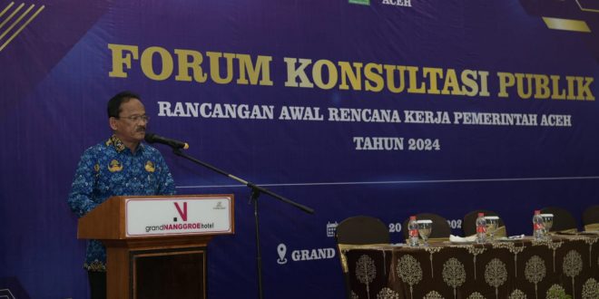 Asisten Sekda Buka Forum Konsultasi Publik Terhadap Rancangan Awal Rencana Kerja Pemerintah Aceh Tahun 2024