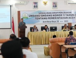Wakil Ketua III DPRA Pimpin Sosialisasi Draft Perubahan UUPA di Abdya