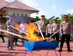 Polres Aceh Utara Musnahkan Barang Bukti Narkotika
