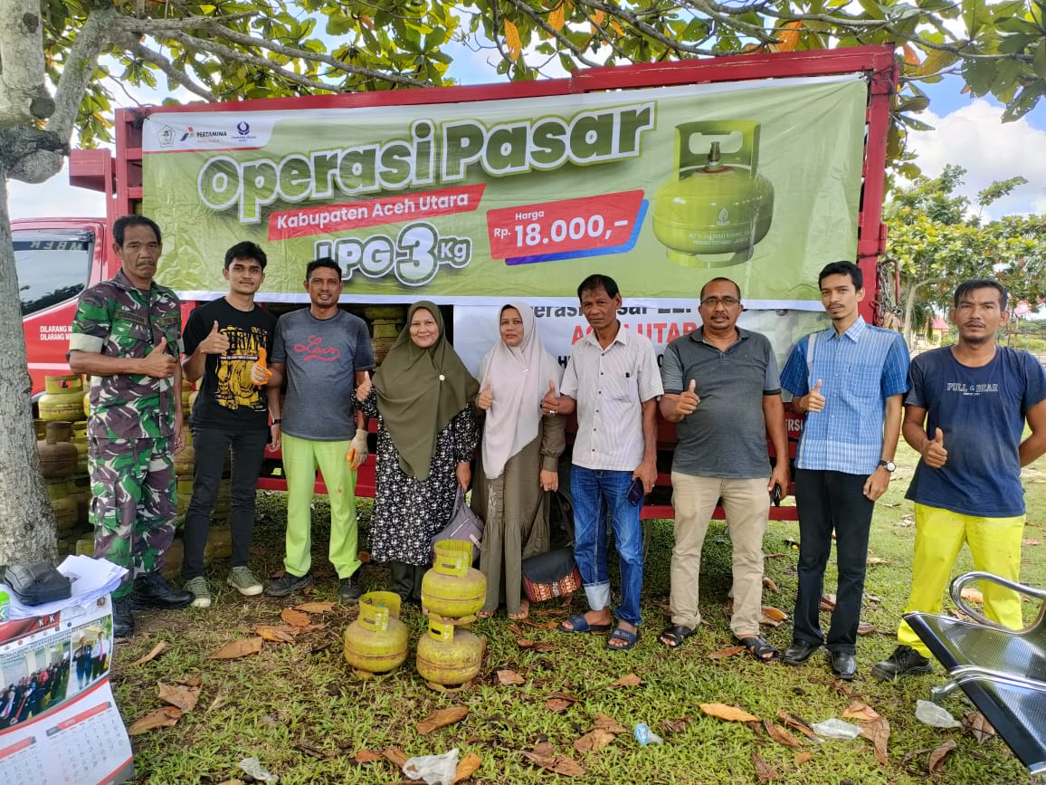 Operasi Pasar Berlanjut, Masyarakat Aceh Utara Sangat Antusias Beli Gas Sesuai HET