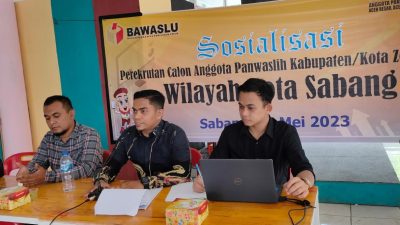 Timsel Calon Anggota Panwaslih Zona 1 Aceh Gelar Sosialisasi di Sabang