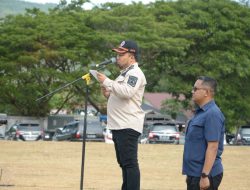 Pj Bupati Aceh Besar Inspektur Upacara Apel Siaga Bencana Karhutla