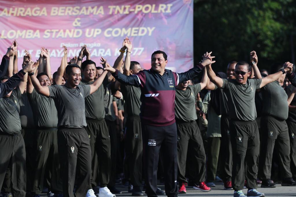 Olahraga Bersama TNI-Polri Meriahkan Hari Bhayangkara