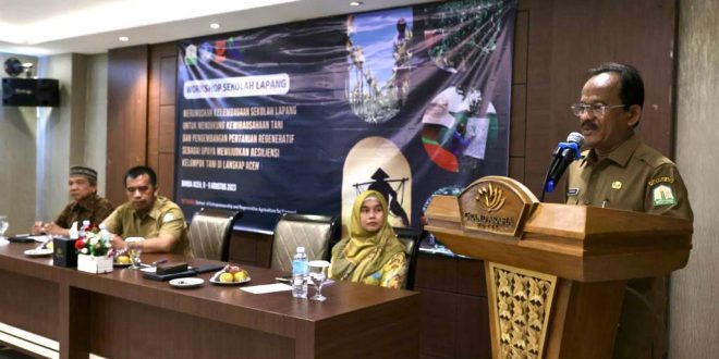 Asisten II Sekda Aceh Buka Workshop Perumusan Kelembagaan Sekolah Lapang Untuk Mendukung Regeneratif dan Kewirausahaan Tani
