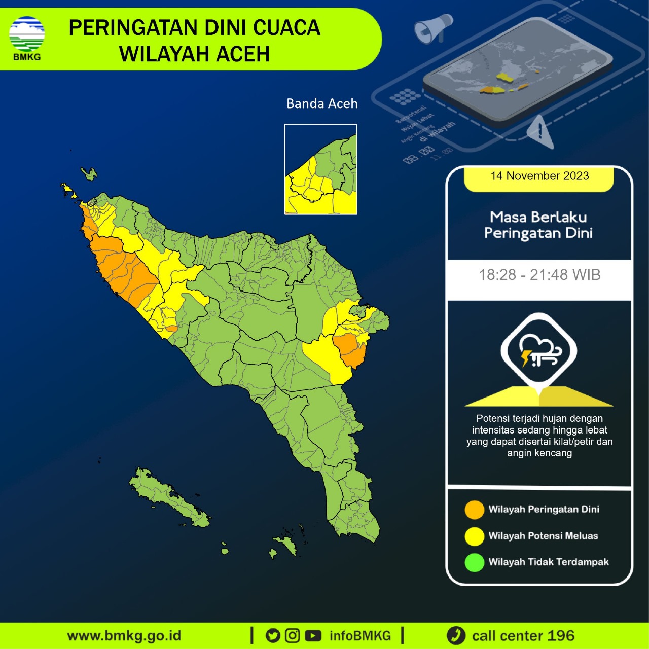 Aceh Besar Berpotensi Hujan Tinggi, Warga Diminta Tingkatkan Kewaspadaan