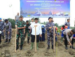 Pj Bupati Aceh Utara Bersama Dan LANAL Tanam Ribuan Pohon di Seunuddon