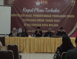 KIP Aceh Besar Mulai Gelar Rapat Pleno Rekapitulasi Suara Pemilu 2024