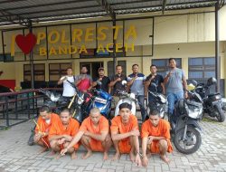 Lima Pencuri Motor Dibekuk Polisi Beberapa Lokasi di Banda Aceh