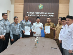 Rutan Tapaktuan dan Kemenag Aceh Selatan Teken MOU Kerjasama 