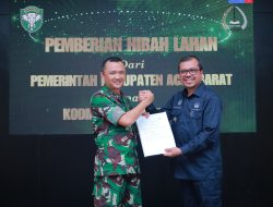 Pemkab Aceh Barat Serahkan Hibah Lahan kepada Kodim 0105
