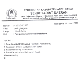 BPSDM Aceh Barat Kembali Buka Beasiswa “Aceh Carong”, Cek Persyaratannya!