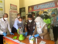 Musnahkan 107,56 Gram Sabu, Polres Lhokseumawe Kembali Tegaskan Perang Lawan Narkoba