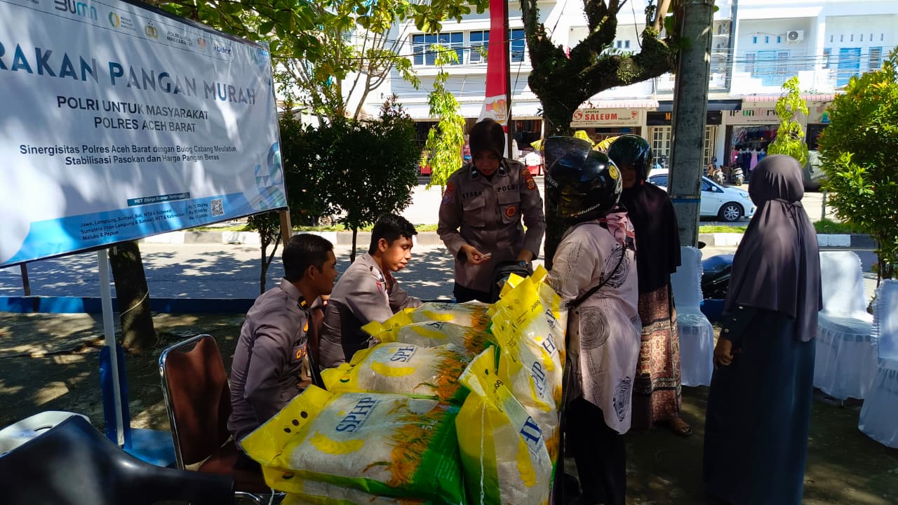 Polres Aceh Barat Gelar Gerakan Pangan Murah Sambut HUT ke-80 RI
