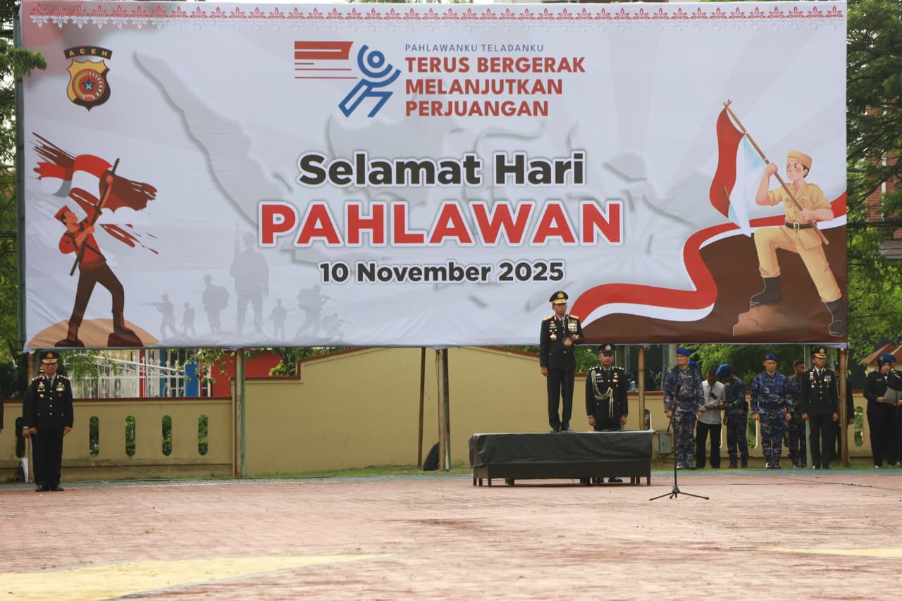 Peringatan Hari Pahlawan 2025, Kapolda Aceh Bacakan Amanat Mensos RI