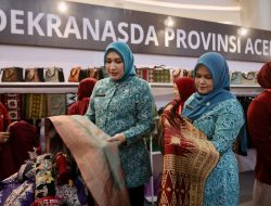 Ketua Dekranasda Aceh Tinjau Stand Pameran Kriya dan Wastra pada HUT Dekranas ke-46
