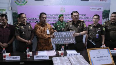 Kejari Banda Aceh Setor Rp2,56 Miliar Uang Pengganti Korupsi Pengadaan Wastafel ke Kas Negara