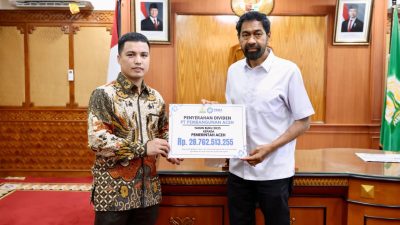 PT PEMA Setorkan Dividen Rp28,76 Miliar kepada Pemerintah Aceh, Tertinggi dalam Tiga Tahun Terakhir