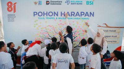 Hari Kemerdekaan di Huntara Aceh Tamiang, BSI Ajak Anak Belajar dan Menumbuhkan Harapan