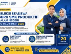 BPSDM Aceh Buka Seleksi Beasiswa Guru SMK Produktif 2026, Kuota 20 Peserta