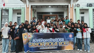KONI Aceh Barat Lepas Kontingen Pra Pora Cabor Bola Voli, Bidik Prestasi di Pora 2026