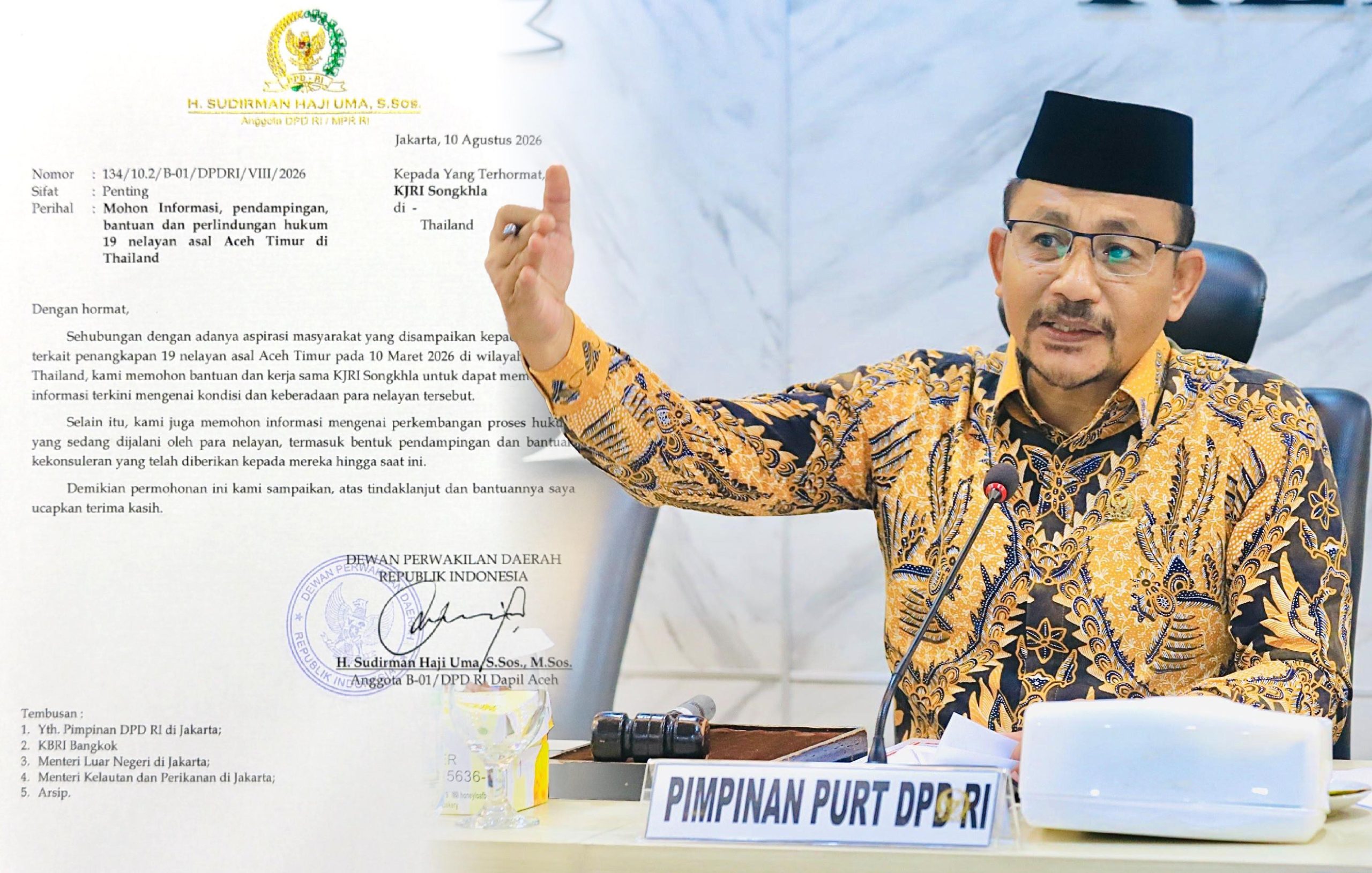 13 Nelayan Aceh Timur Segera Dipulangkan, Haji Uma Masih Kawal 5 Nelayan Lainnya