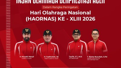 Haornas 2026, Pemerintah Aceh Beri Penghargaan untuk Insan Olahraga Berprestasi