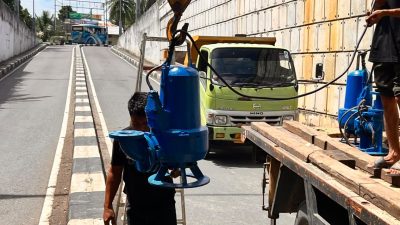 Pascapencurian Kabel, Dua Pompa di Underpass Beurawe Banda Aceh Kembali Dipasang