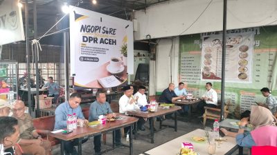 DPR Aceh dan Wartawan Perkuat Komunikasi Lewat Ngopi Sore